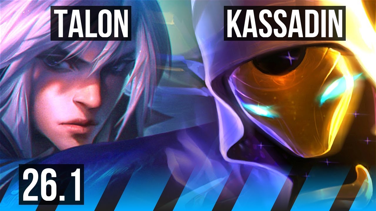 TALON vs KASSADIN (MID) | Good KDA: 17/1/7 | KR Grandmaster | 26.1