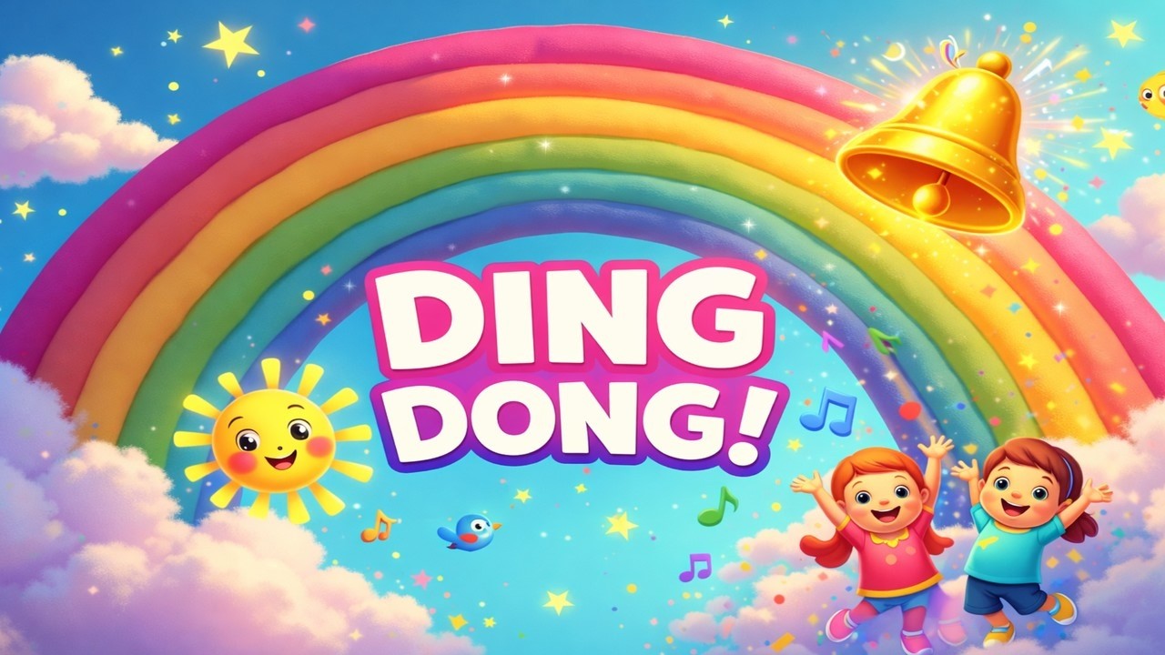 Ding Dong Fun Day 🌈 | Happy Kids Song with Dance Moves | Nursery Rhyme Adventure