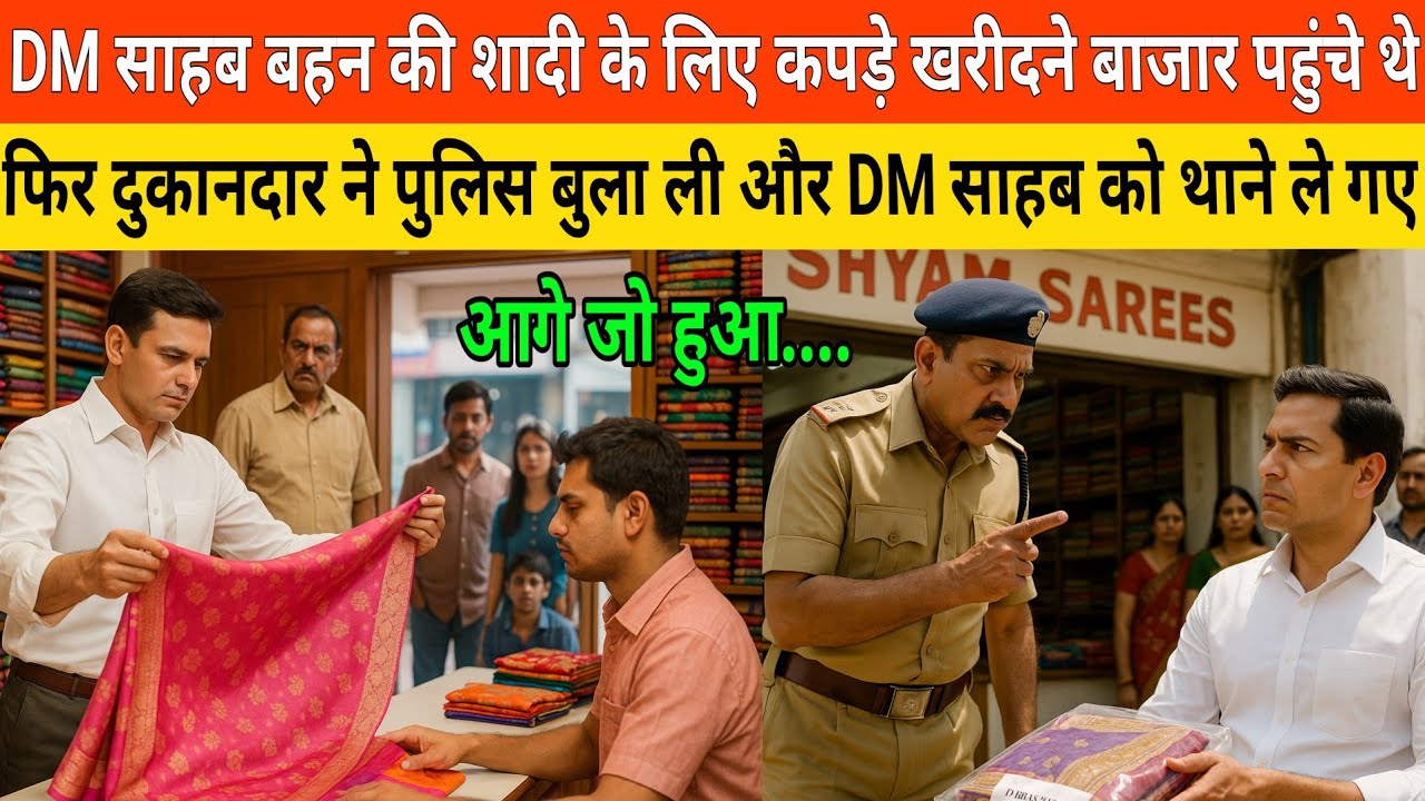 DM साहब बहन की शादी के लिए कपड़े खरीदने बाजार पहुंचे दुकानदार ने पुलिस बुला ली DM साहब को थाने ले गए