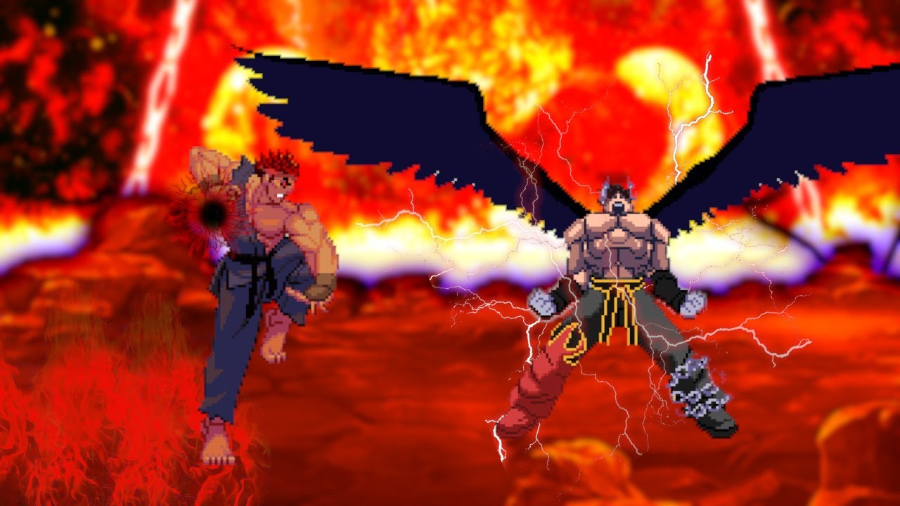 Ruthless Evil Ryu VS Devil Jin Crossover Epic Intense Fight | Street Fighter VS Tekken