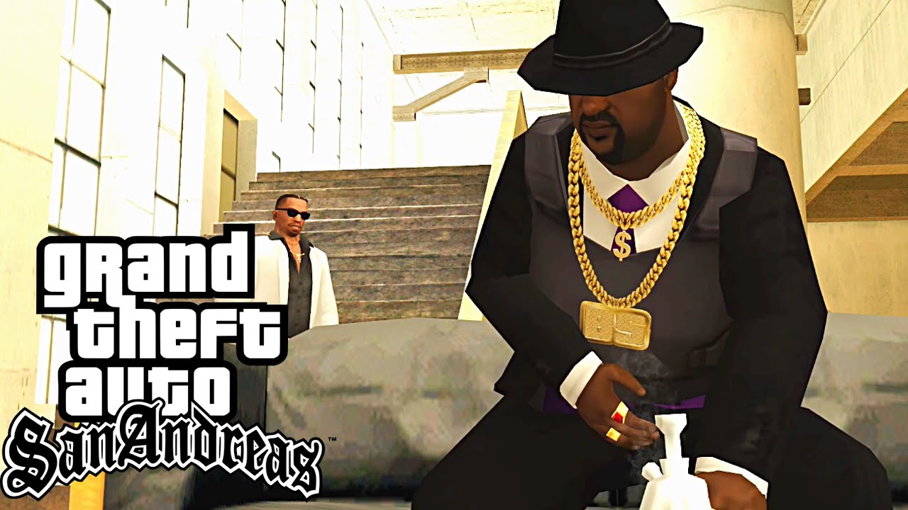 GTA San Andreas: демонстрация нового скина жилета Big Smoke, геймплей.