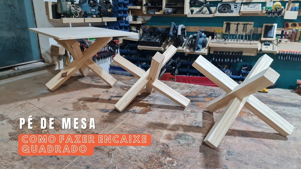 PÉ DE MESA - COMO FAZER ENCAIXE QUADRADO