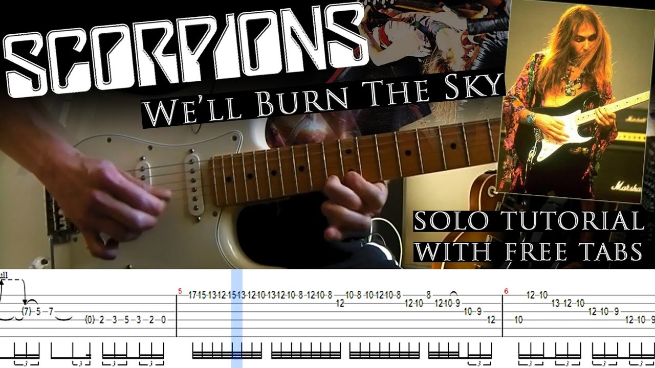Scorpions - We'll Burn The Sky second to last guitar solo lesson (with tablatures and backing tracks