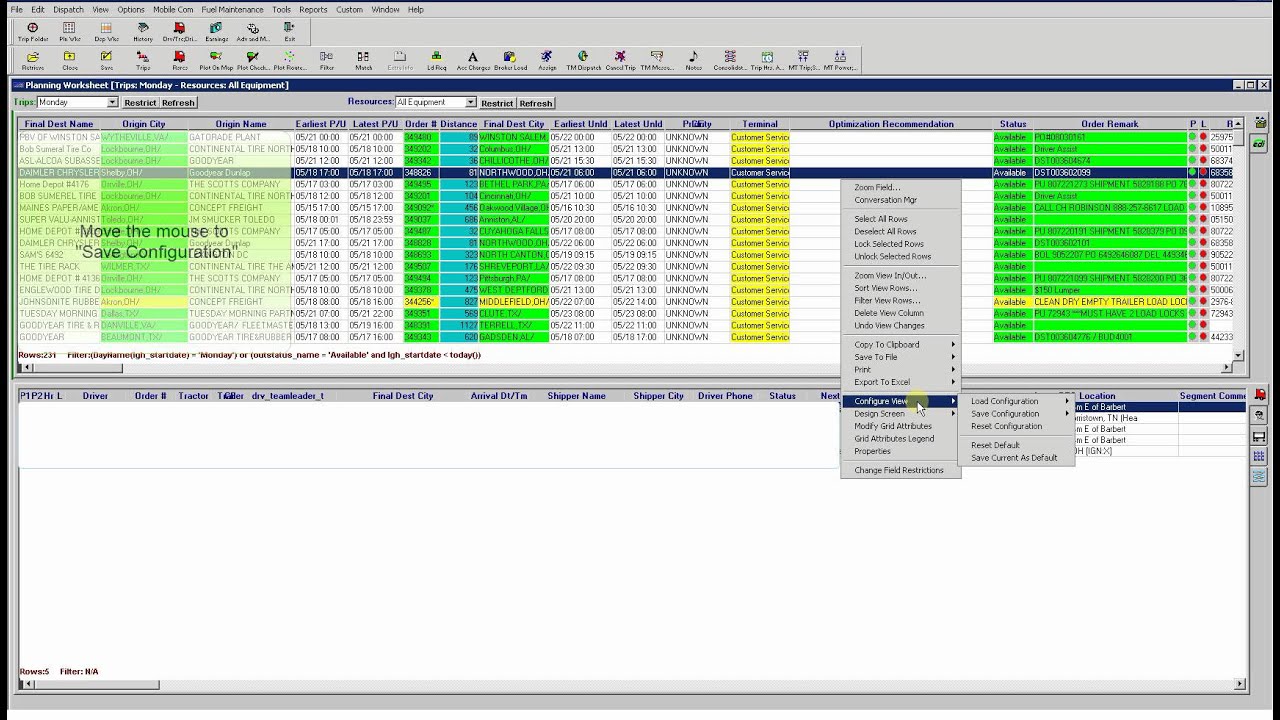 How to Organize TWM Dispatch Screen
