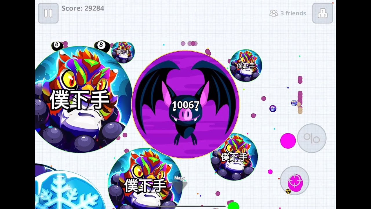 Agario Mobile - 【声あり】粘りに粘った養分差鯖