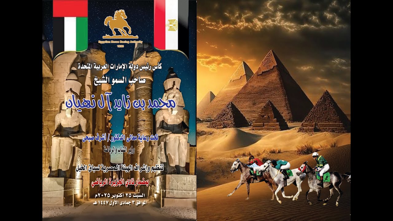 68الهيئة المصرية لسباق الخيل1890 الحصان الموجى ا الاهرام  موسم سباقى134 موسم صيف2025