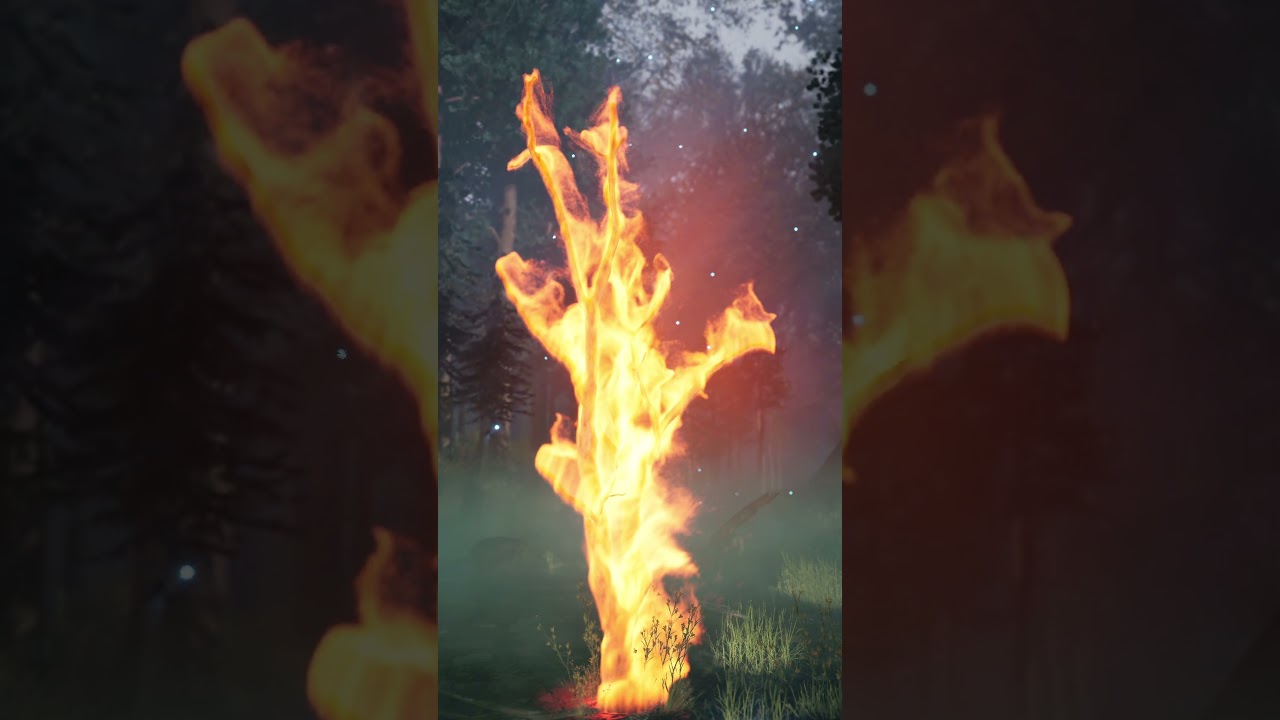 Flaming Tree in UE5 Niagara | Download Files