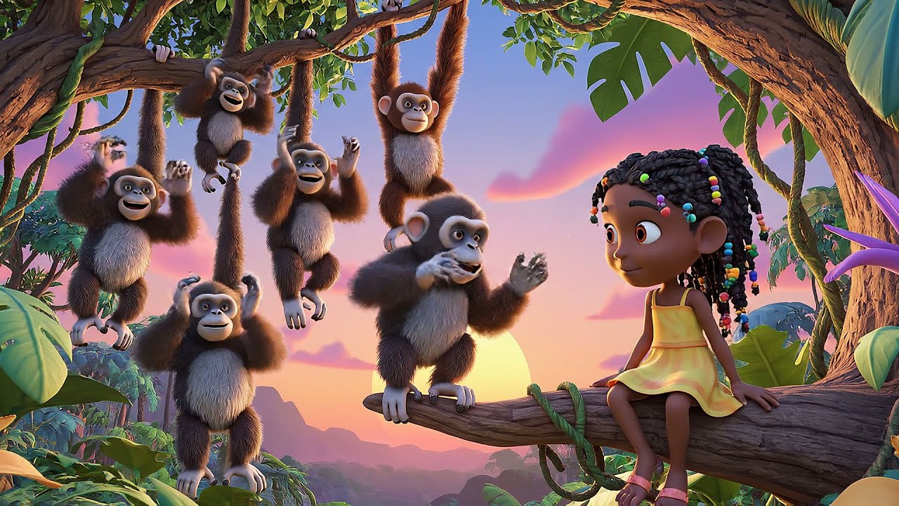 Five Little Gibbons Clap Clap Clap 🐒 | Nursery Rhymes for Kids & Baby Songs