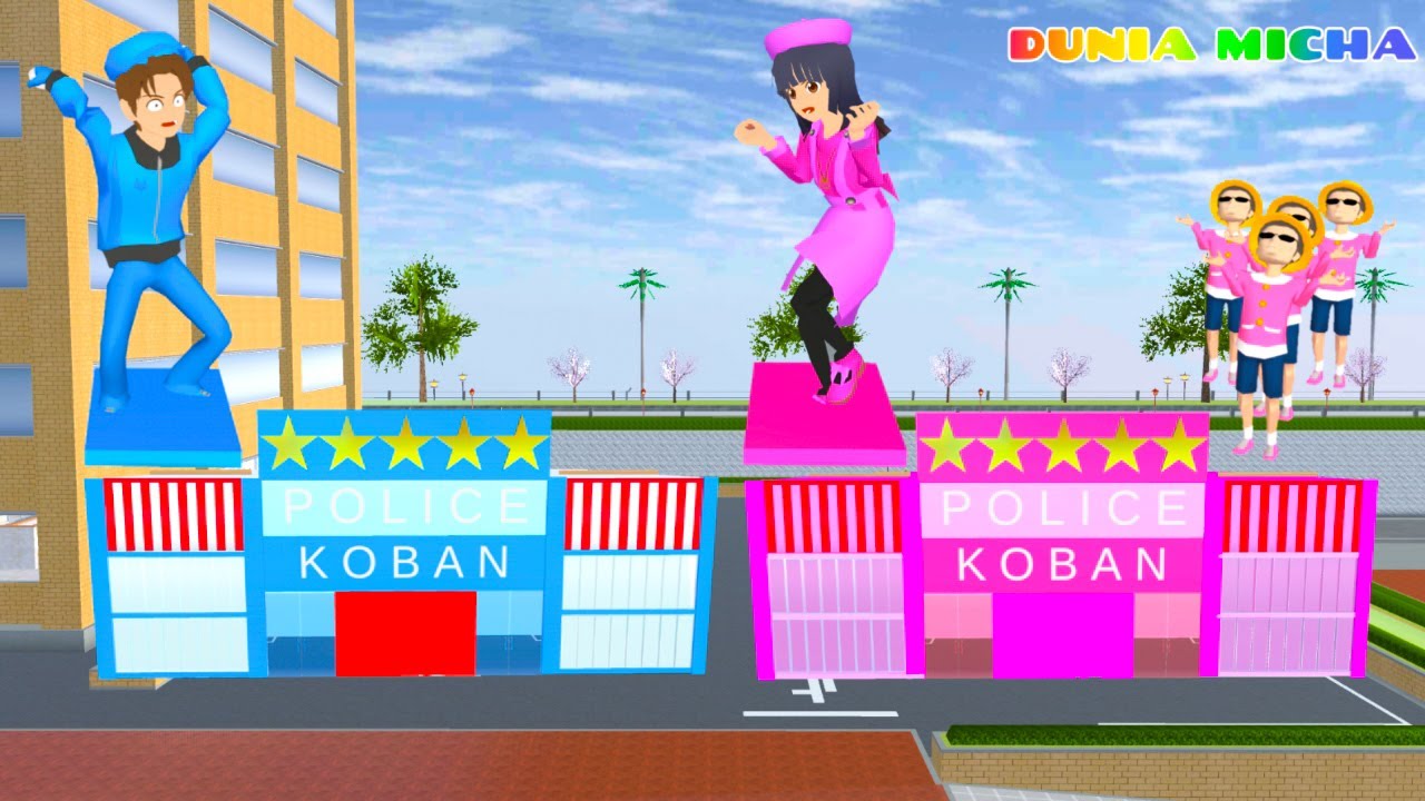 Mio Sekolah Kantor Polisi Koban Pink 👮‍♀️👮‍♂️ Yuta Jahil Ubah Warna Kantor Polisi | Sakura Simulator