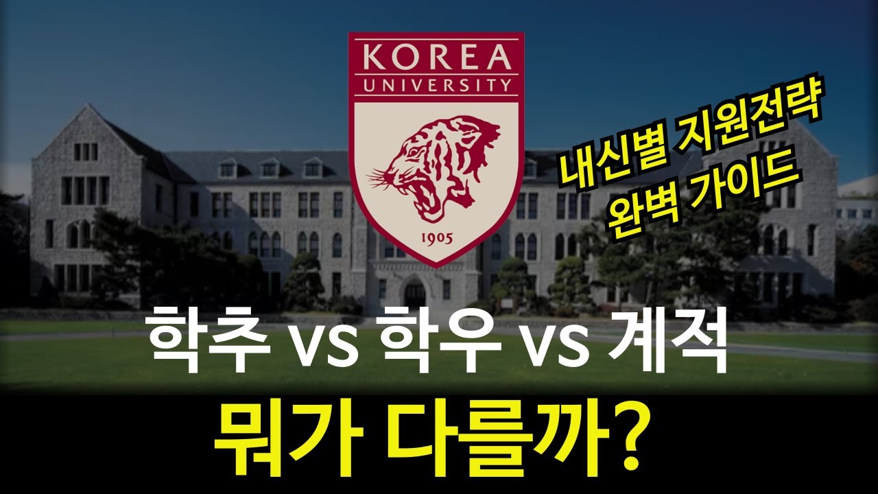 고려대 학생부종합전형 완전 가이드｜학추·학우·계적 어떻게 다를까?