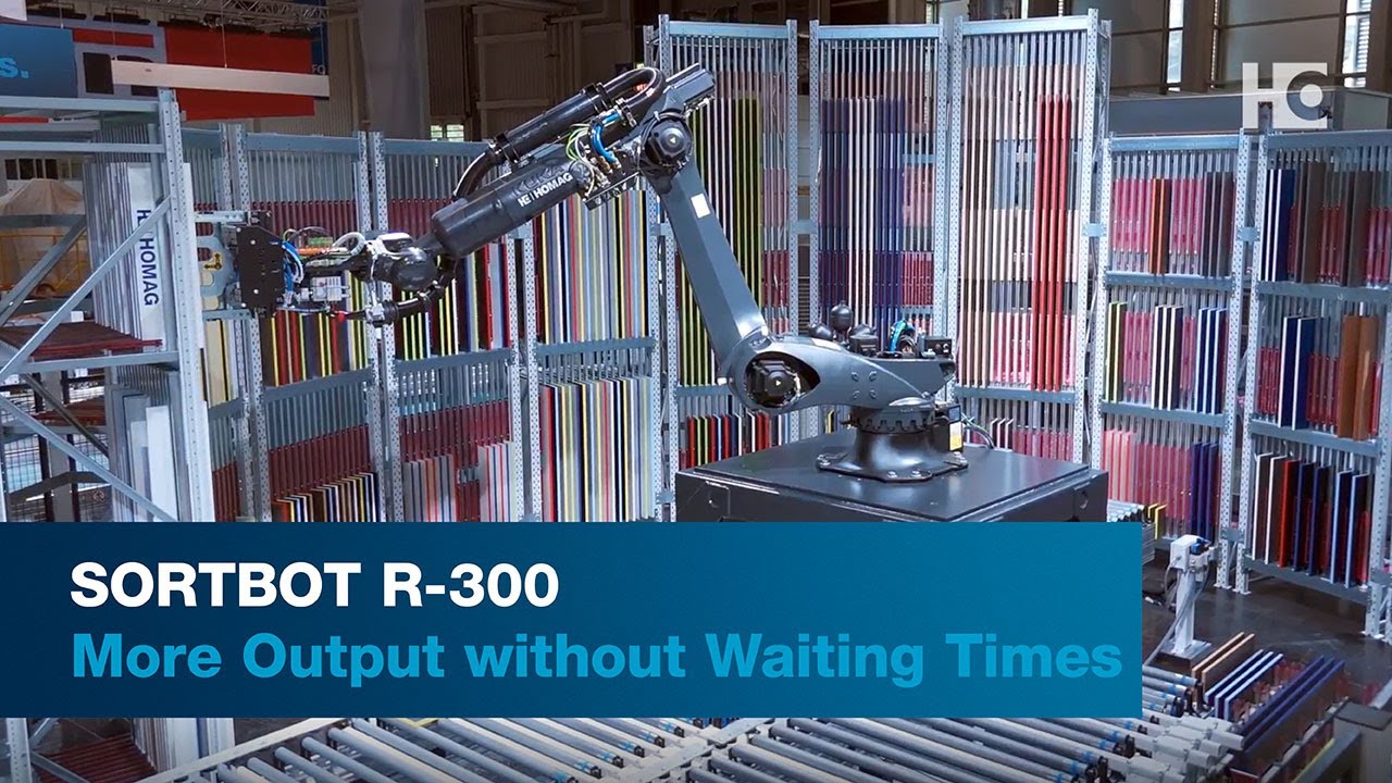 HOMAG SORTBOT R-300 — Robotic vertical sorting cell — Robot Solutions for the Furniture Industry