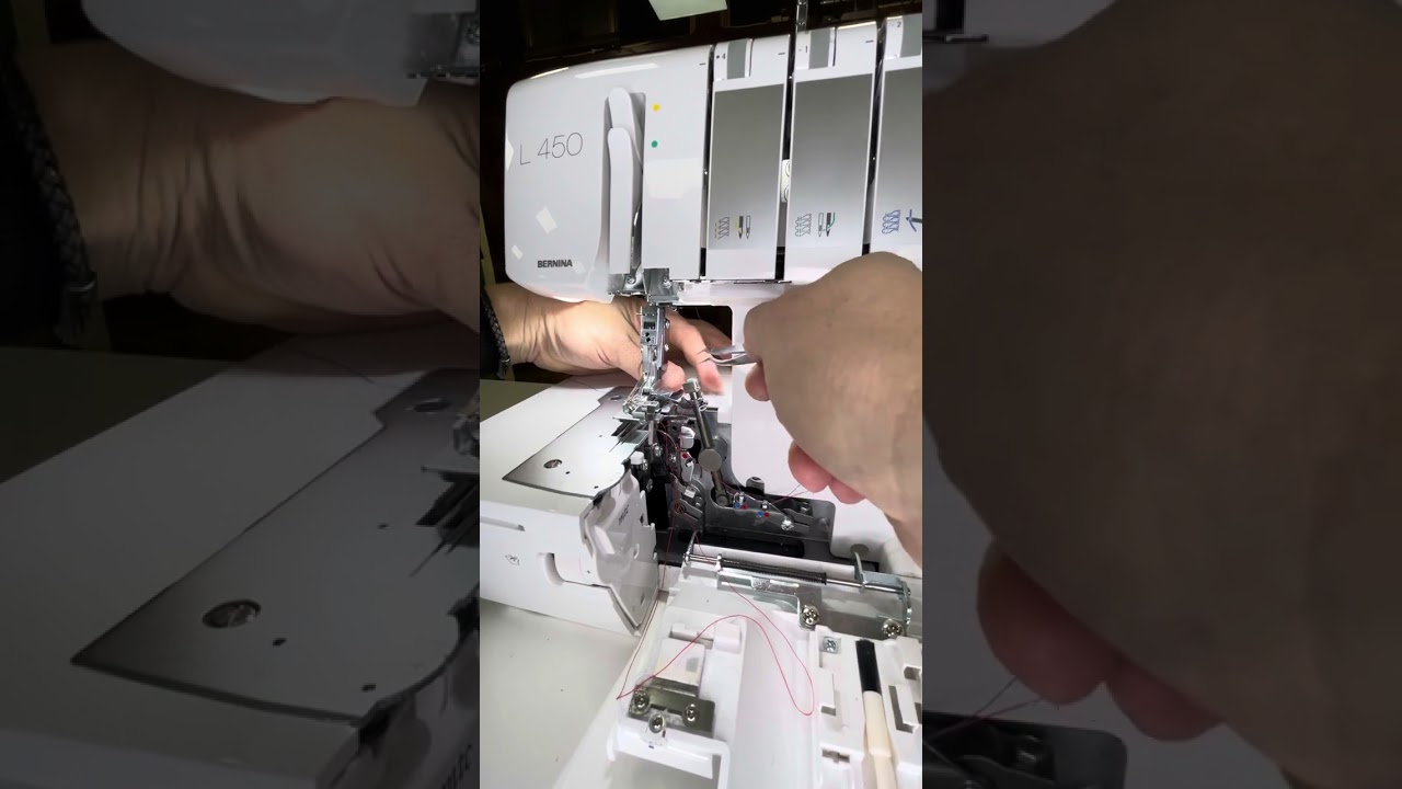 The Bernina L450 overlocker threading