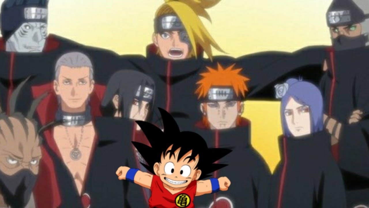 Qhps si la nave de Goku caía en Naruto y era Criado por akatsuki