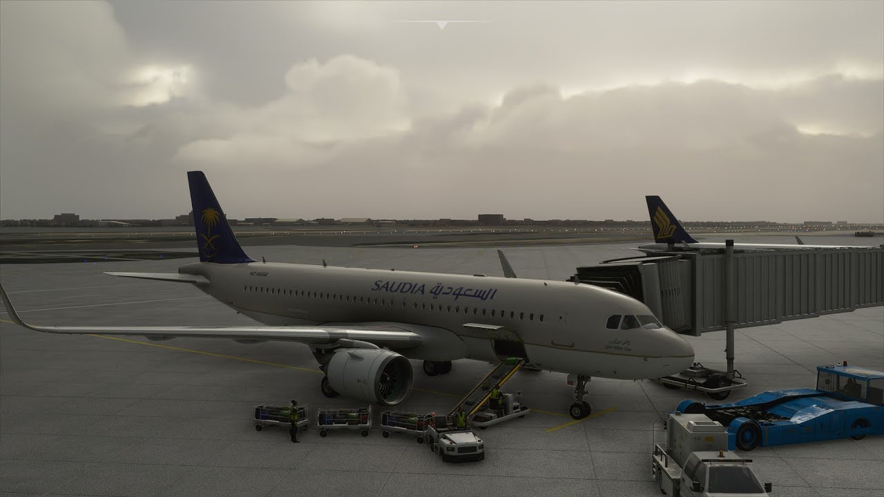 Microsoft Flight Simulator 2020, Saudi Airlines A320neo - RUH - BAH (Full Stormy Flight)