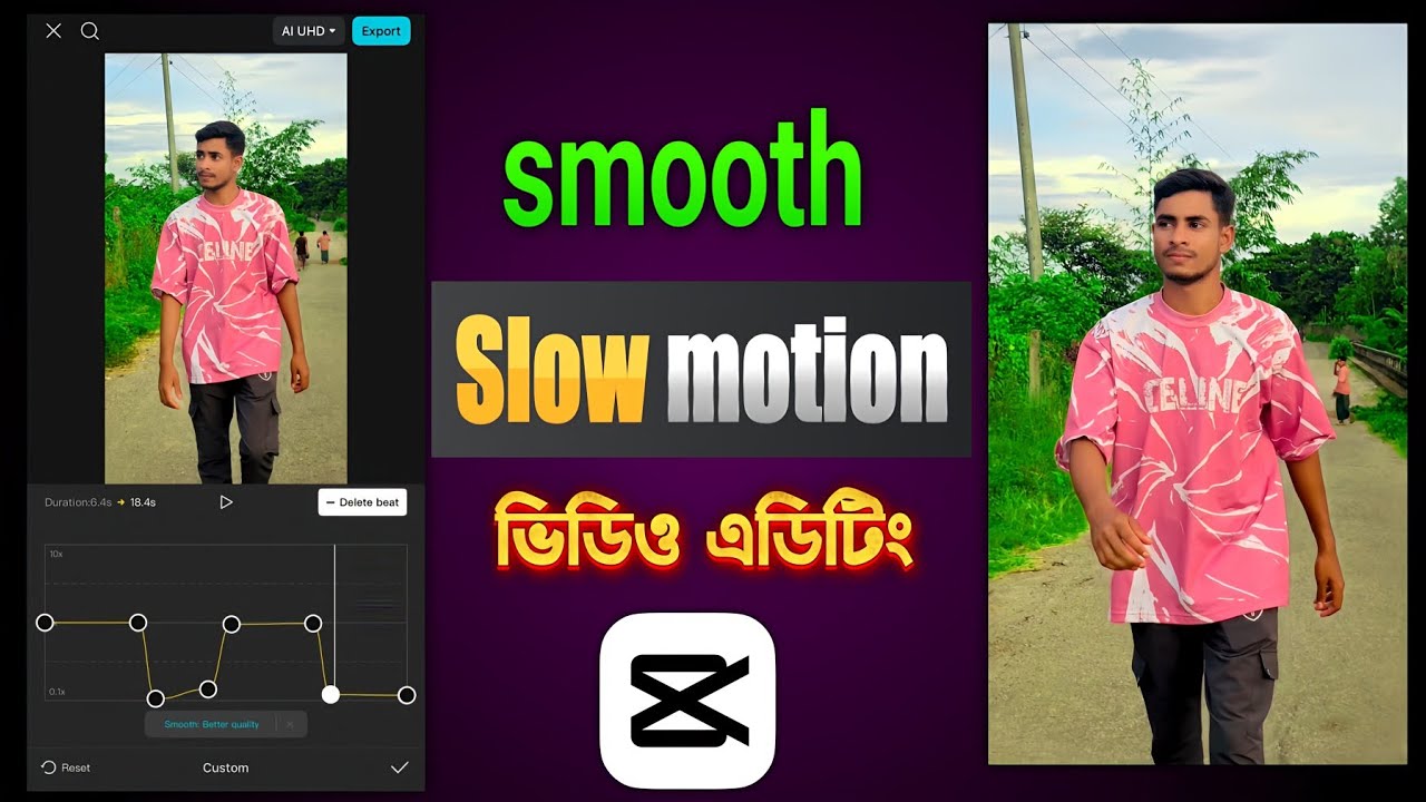 Smooth slow motion video editing in capcut