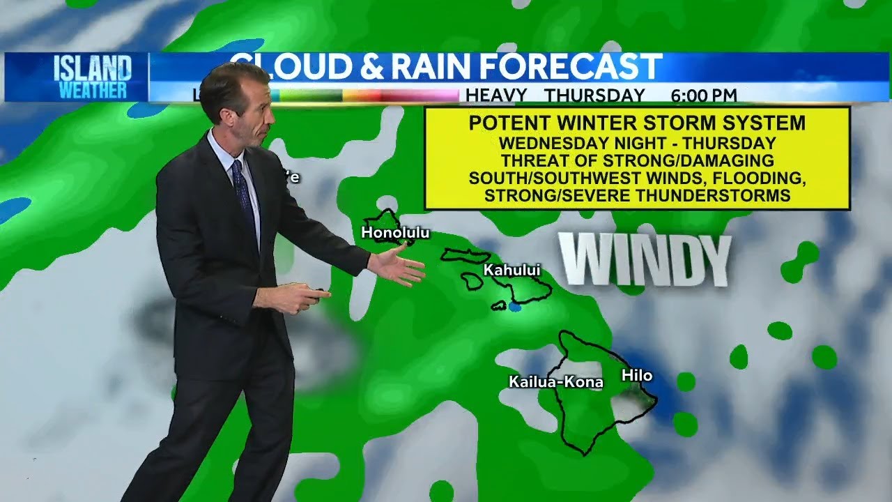 Weather Alert Day | Strong storm system brings strong winds and rain to Hawaii