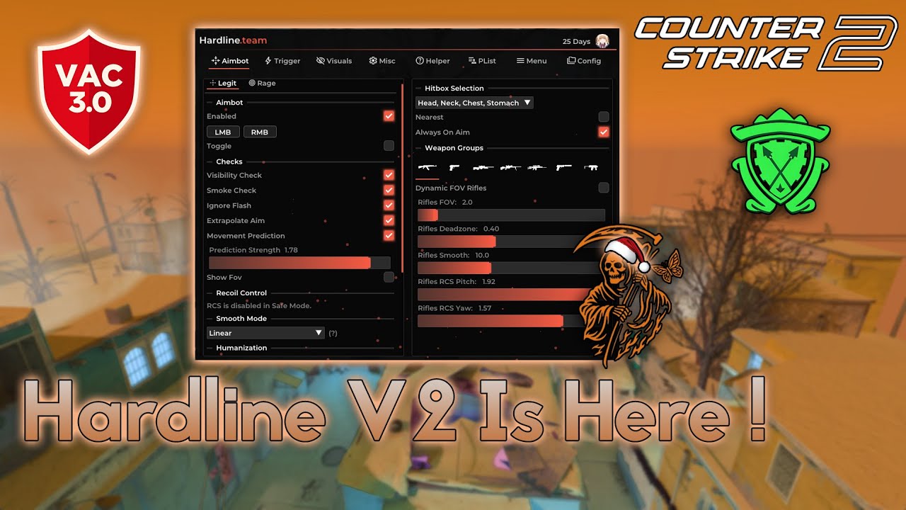 CS2 External Hardline V2 aim+trigger Green Trust Factor (invite giveaway)