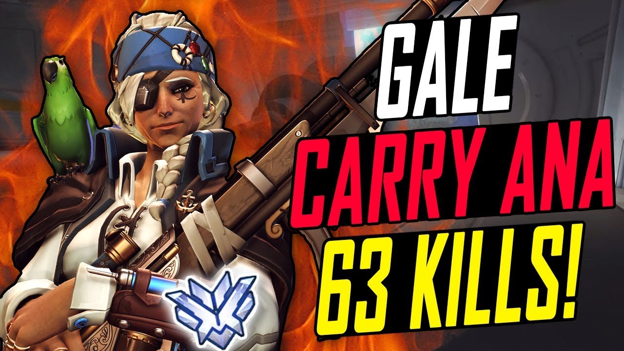 GALE CARRY ANA! 63 KILLS! HE'S INSANE! [ OVERWATCH SEASON 6 TOP 500 ]
