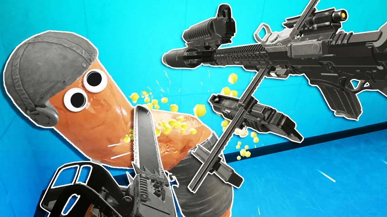 I Built the Dumbest Gun Ever and Chainsawed Hot Dogs in Hot Dogs Horseshoes and Hand Grenades VR!