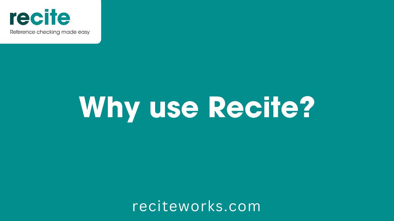 Why use Recite?