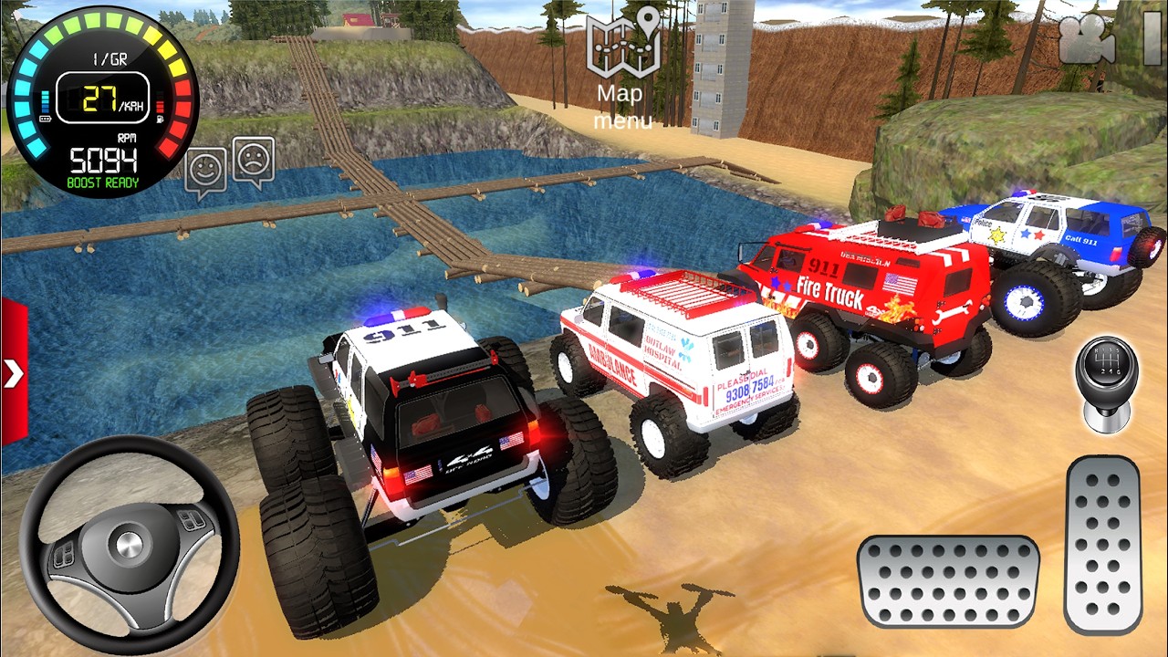 Offroad Outlaws - Police Car, Fire Truck, Ambulance Extreme Off-Road Driving #1 - Android GamePlay