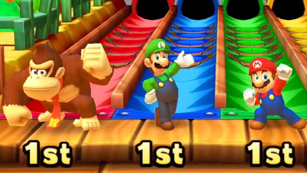 Mario Party Star Rush Minigames - Wario Vs Diddy Kong  Vs Mario Vs Luigi (Master Cpu)