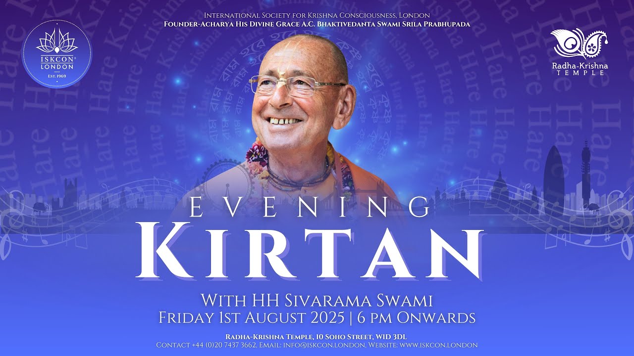 Q&A Session and Evening Kirtan with HH Sivarama Swami Maharaja - Friday 1st August 2025