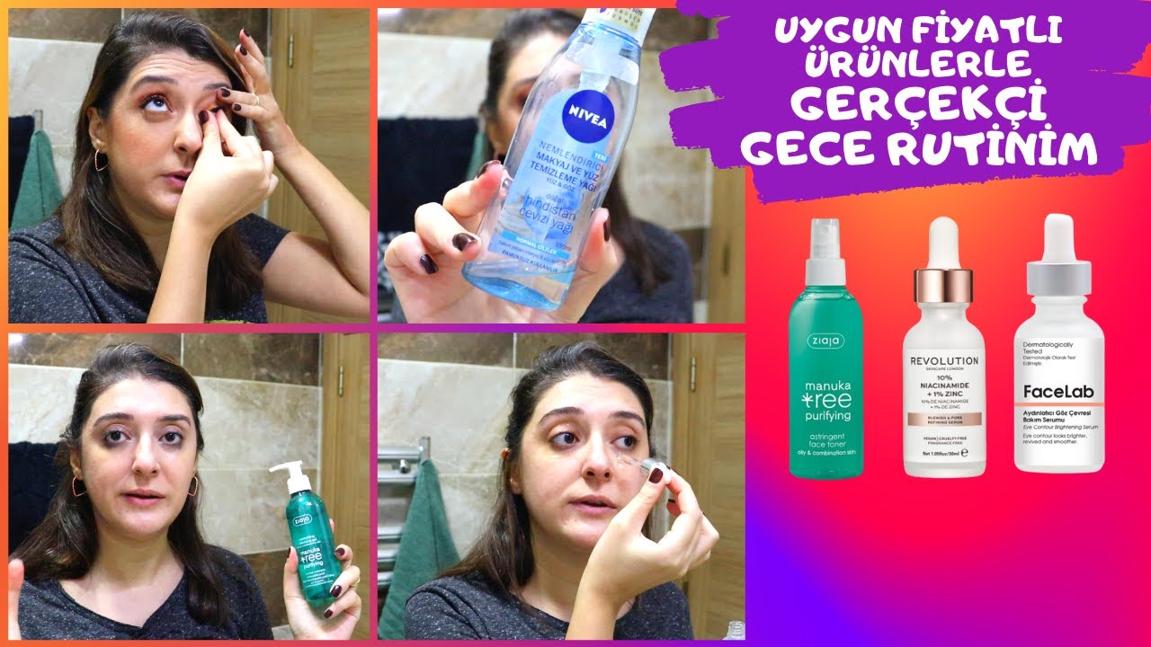 GERÇEKÇİ CİLT BAKIM RUTİNİM 2022 | Gece Cilt Bakım Rutinim | Kuru Hassas ve Sivilceli Cilt Bakımı
