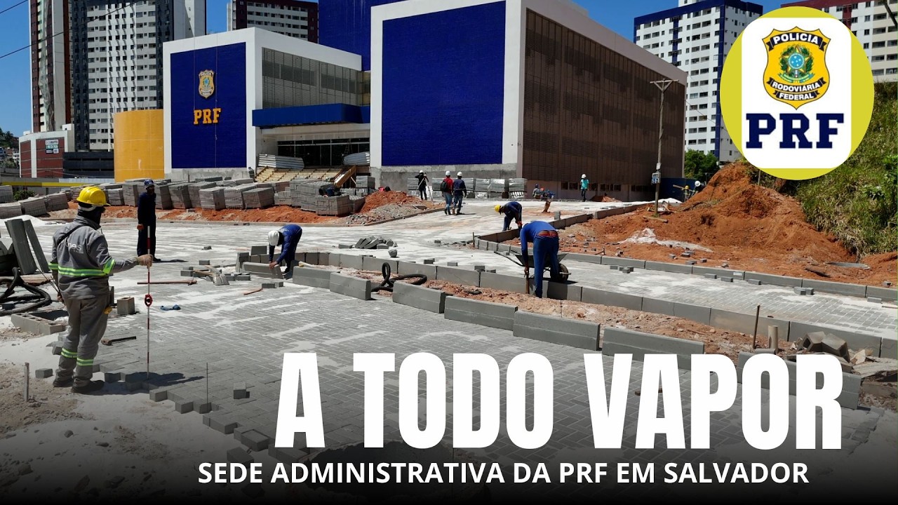 PRF - obra avança nas áreas externas