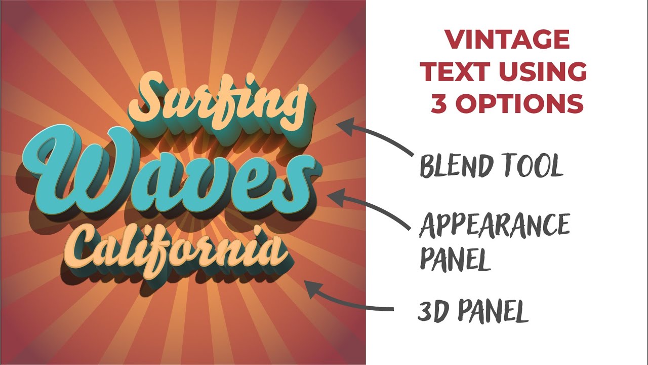 Vintage 3D Text in Illustrator