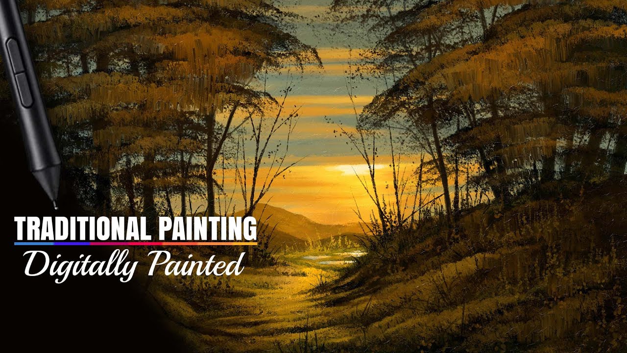 How to Paint digitally a traditional Landscape Painting   FREE! Tutorial (pt 1.)