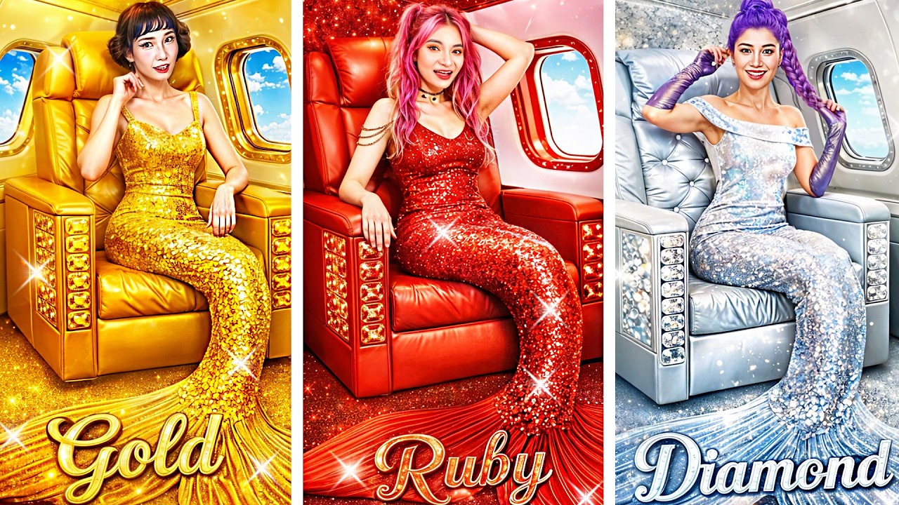 Gold, Ruby And Diamond Huntrix Girls In Airplane! Kpop Demon Hunters IRL