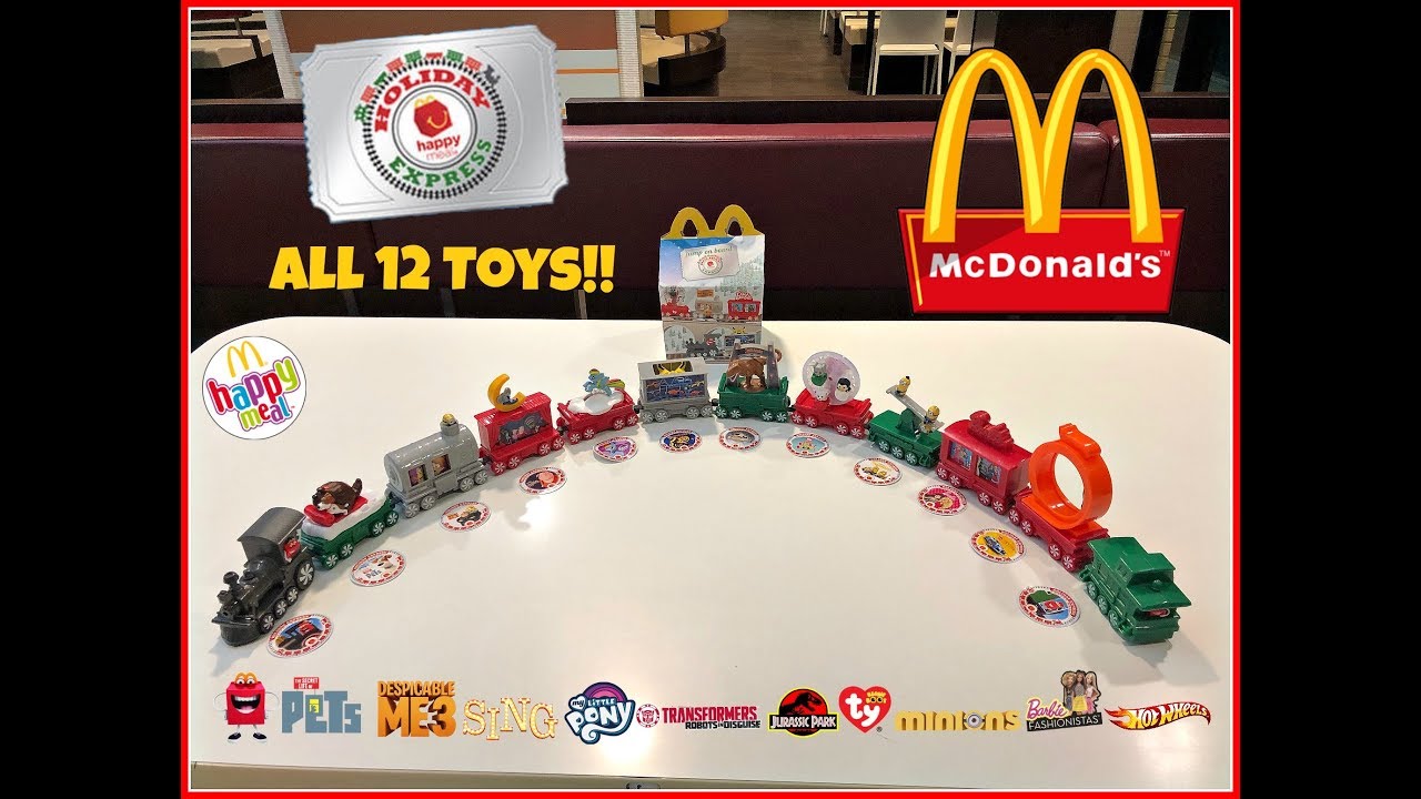 MCDONALDS Holiday Express! Happy Meal Toys! Dec 2017! ALL 12 TOYS! SING MINIONS MY LITTLE PONY