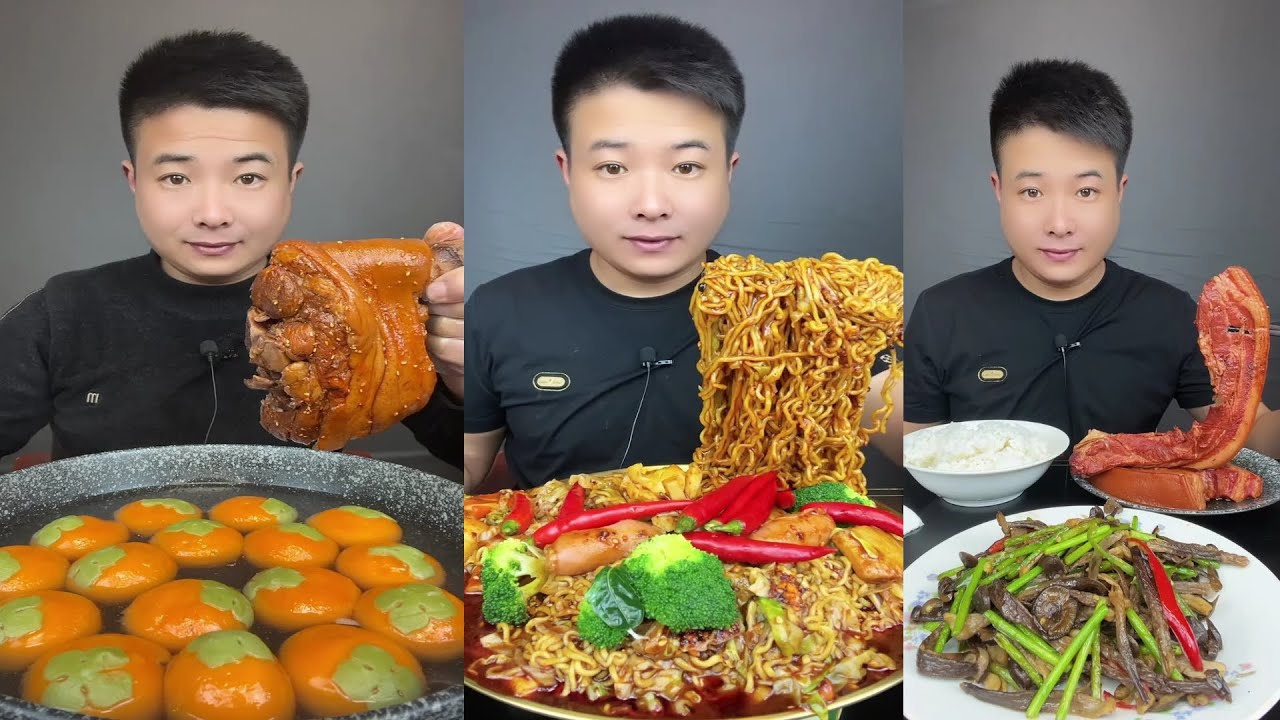 ASMR MUKBANG | SPICY BRAISED PORK BELLY |  EATING SHOW | EATING SHOW | Eat Beef Ribs #food #300