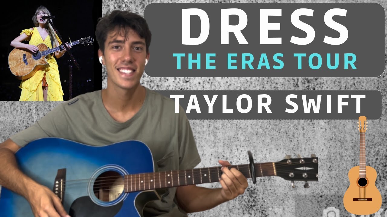 Taylor Swift - Dress (live at #theerastour ) (EASY guitar cover with tabs|chords on screen) 🎸🎶🖤