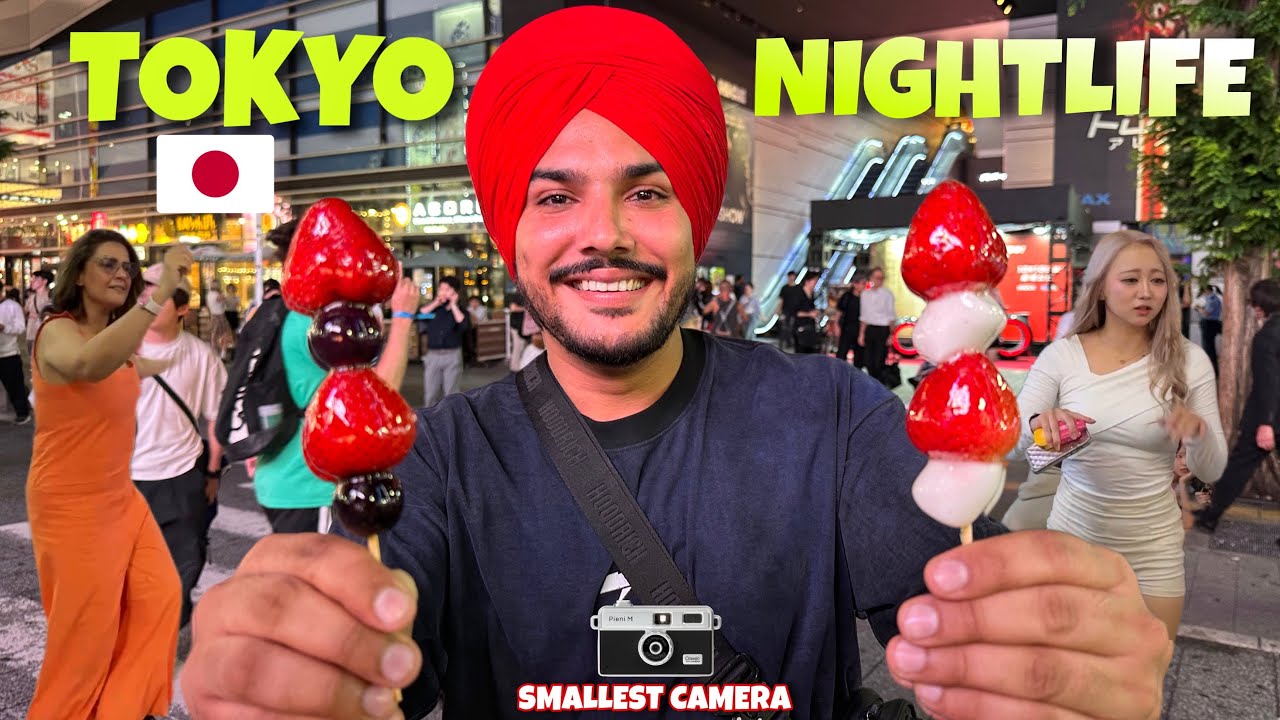 NIGHTLIFE OF TOKYO , JAPAN STREET FOOD 🇯🇵 Smallest Camera | PUNJABI IN JAPAN