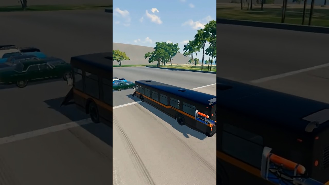 Bus and Giant Car Crash Pit &ndash; BeamNG.drive 01 #beamng #shorts #beamngdrive #car #usa #viral #india