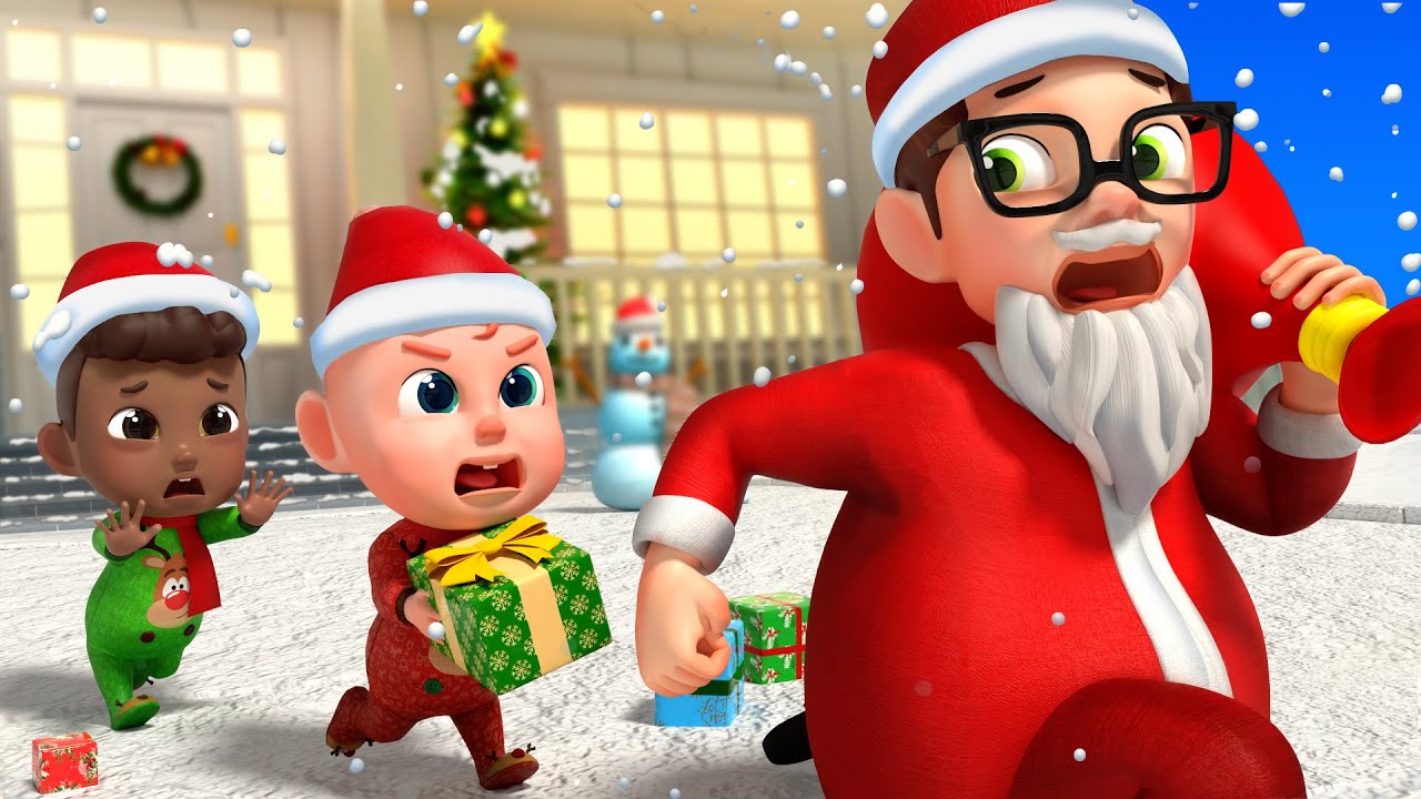 Santa's Sleigh Lost Reindeer | Car Repair Song + Police Song | Rosoo Nursery Rhymes & Kids Songs