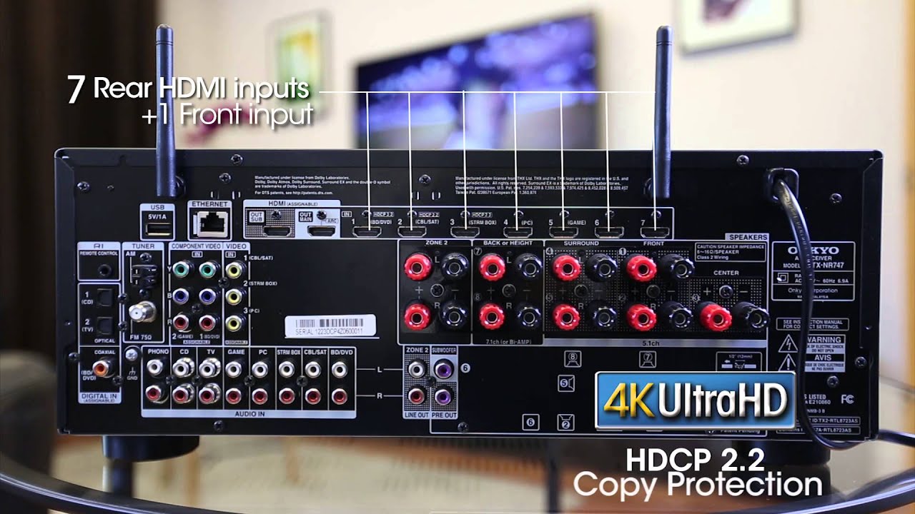 ONKYO TX-NR747 Network AVR (THX, DTS:X, Dolby Atmos, BT/WiFi/AirPlay, DSD, Hi-Res Audio, 384/32 DAC)