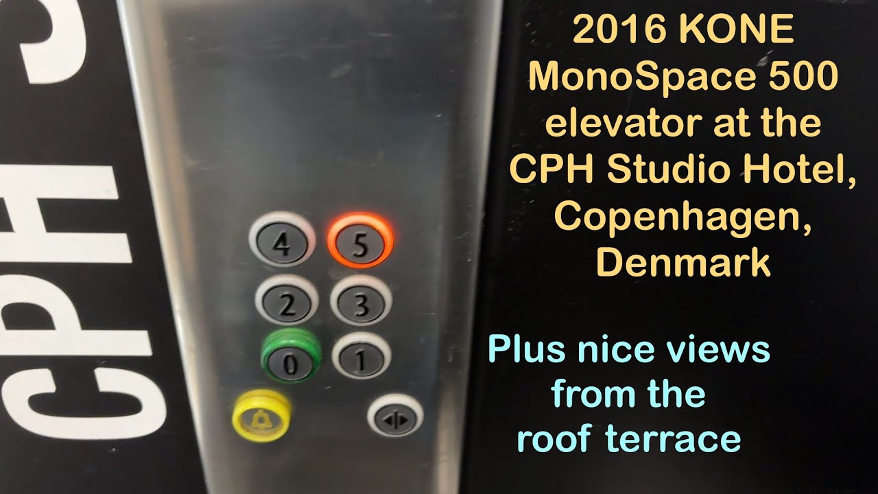 2016 KONE MonoSpace 500 elevator at the CPH Studio Hotel, Copenhagen, Denmark
