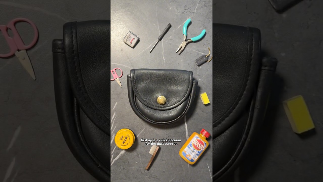 How to Restore a Vintage Coach Mini Belt Bag #9826 #thriftflip #vintagecoach #howtoclean #asmr