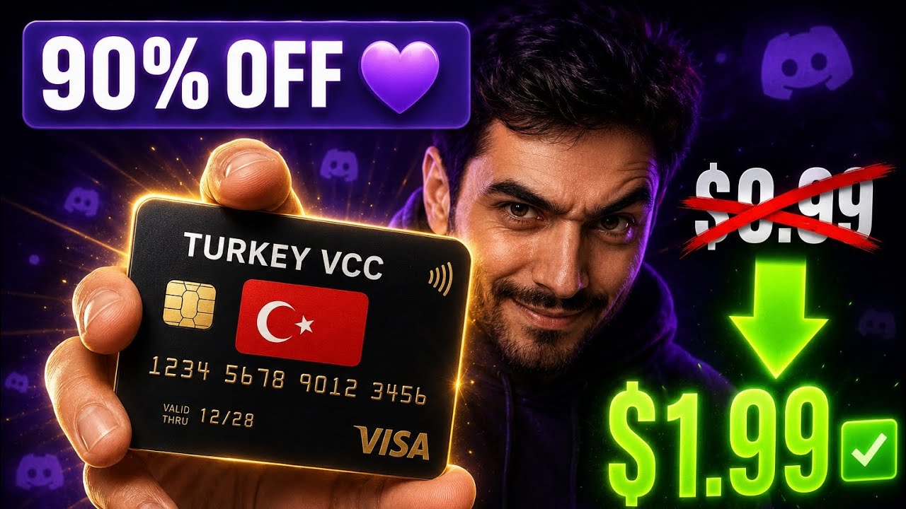 Get Discord Nitro 70% To 90% Cheapest Using Turkey vcc Card