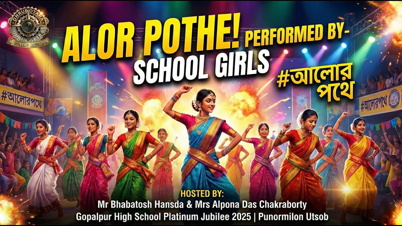 ALOR POTHE Dance by School Girls | Hosted by Mr Bhabatosh Hansda & Mrs Alpona Das Chakraborty |