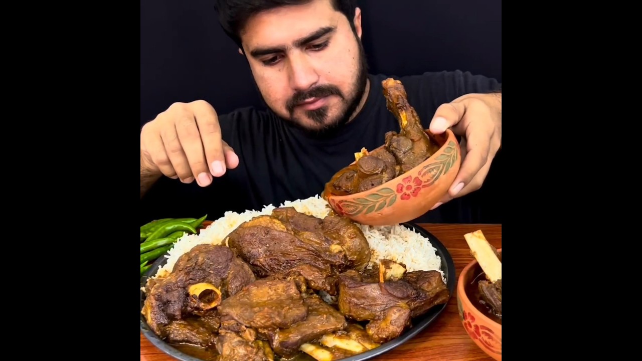 ASMR: EATING SPICY MUTTON CURRY🔥 BASMATI RICE || #shorts #mukbangn#asmreating #mukbangasmr #asmr