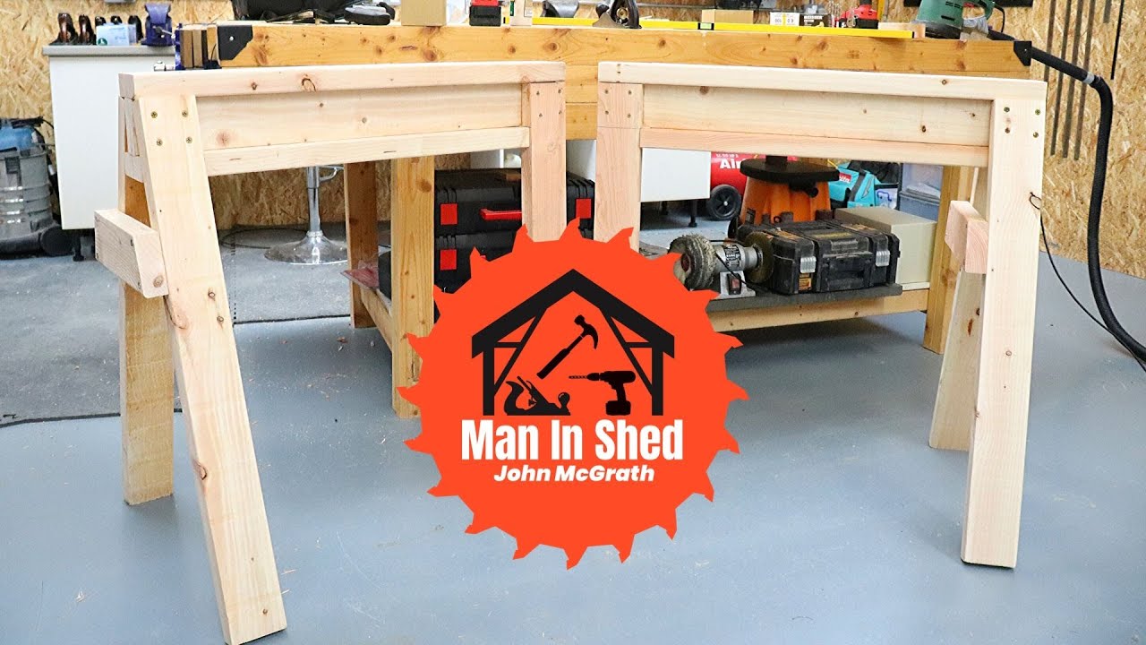 Simple, Strong, Stackable, 3 legged Saw Horses