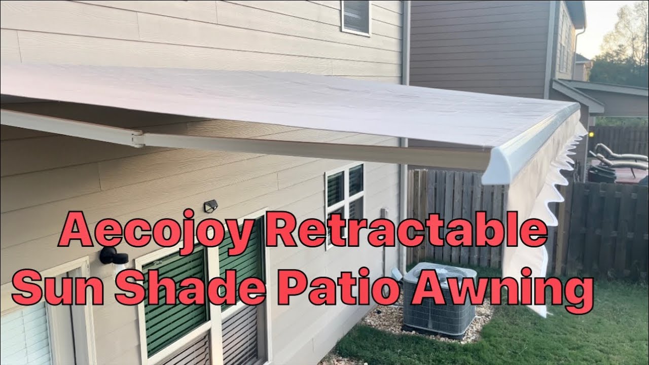 Aecojoy 13’X8’ Retractable Sun Shade Patio Awning. DIY Install & Review.