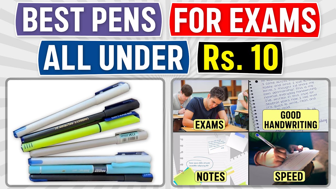 TOP 5 Pens for EXAMS , Making Notes and For Good Handwriting. All for 10 RS.