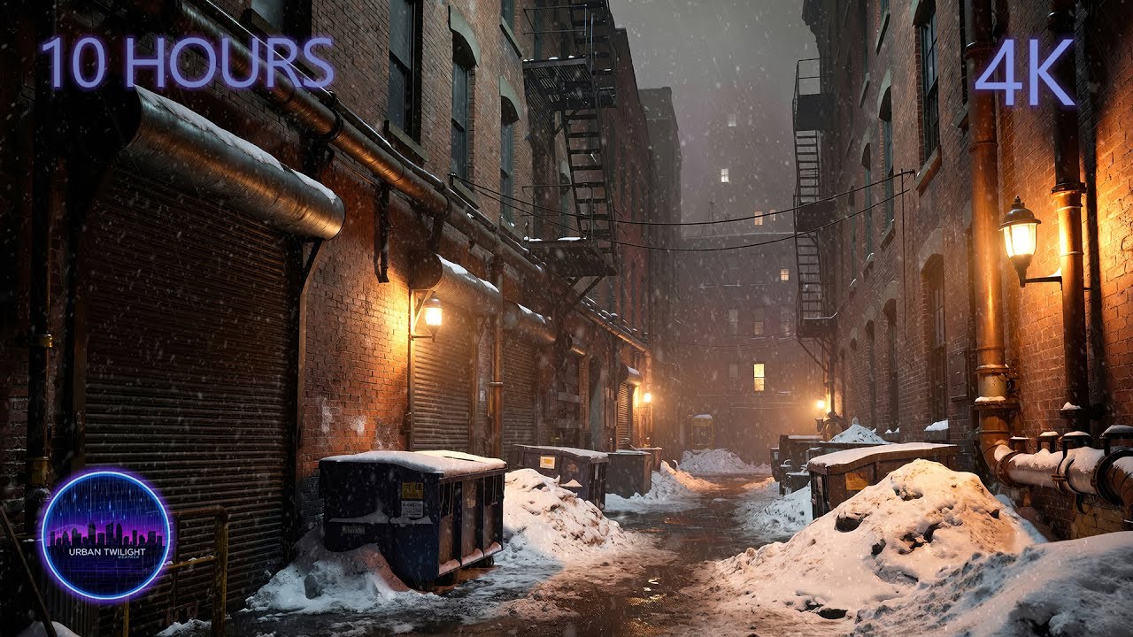 The Frosted Backstreet | 10 Hours of Snow, Fog & Industrial City Calm