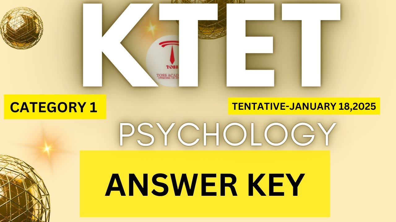 ktet category 1 psychology answer key january 2025