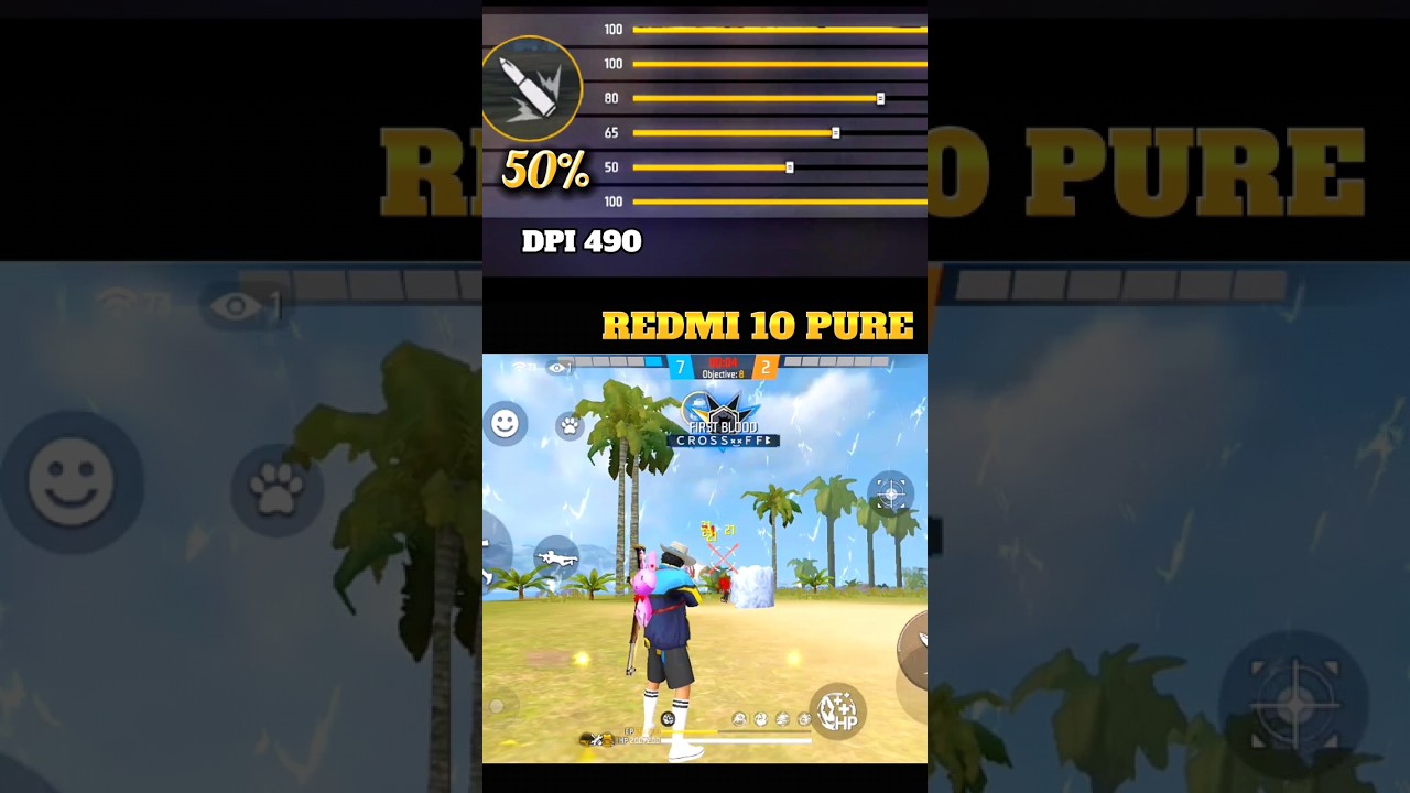 REDMI 10 PURE headshot sensitivity settings for Free Fire #shorts #viral #free_fire_shorts